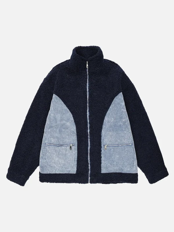 Aelfric Eden Corduroy Patchwork Sherpa Coat