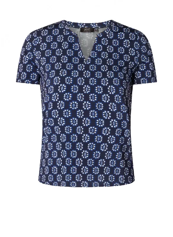 blue v-neck t-shirt