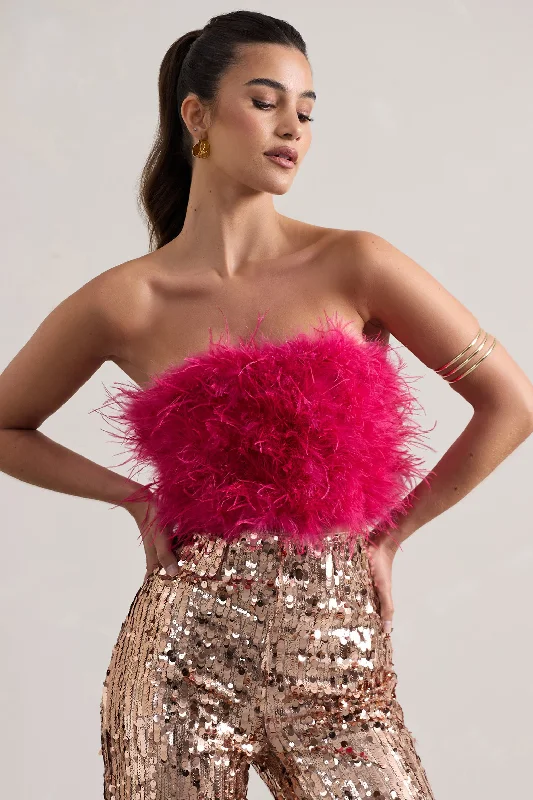 dream-daze-dark-pink-strapless-feather-crop-top-cl127083112