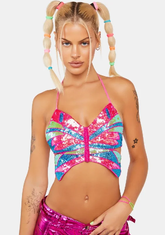 Neon Playa Dreamin' Butterfly Top