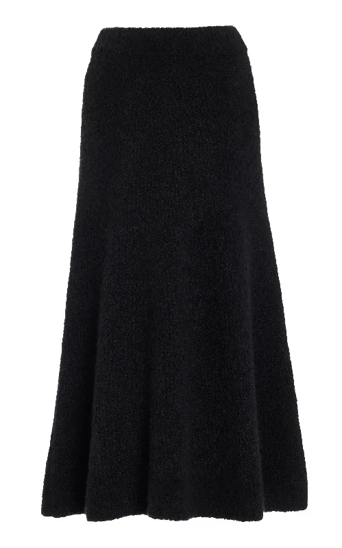 Pablo Knit Skirt in Black Cashmere Boucle