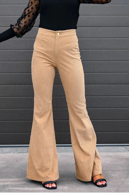 Solid Color High Waist Flare Pants