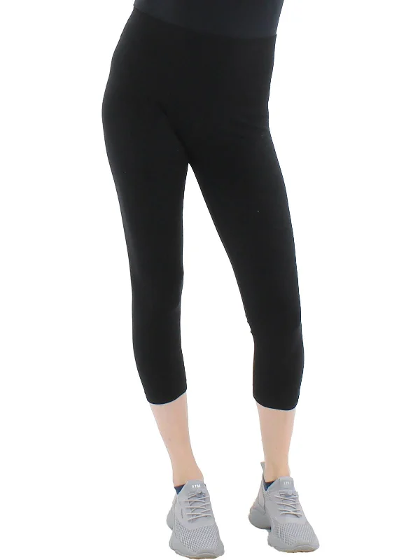 Womens Fold-Over Solid Leggings